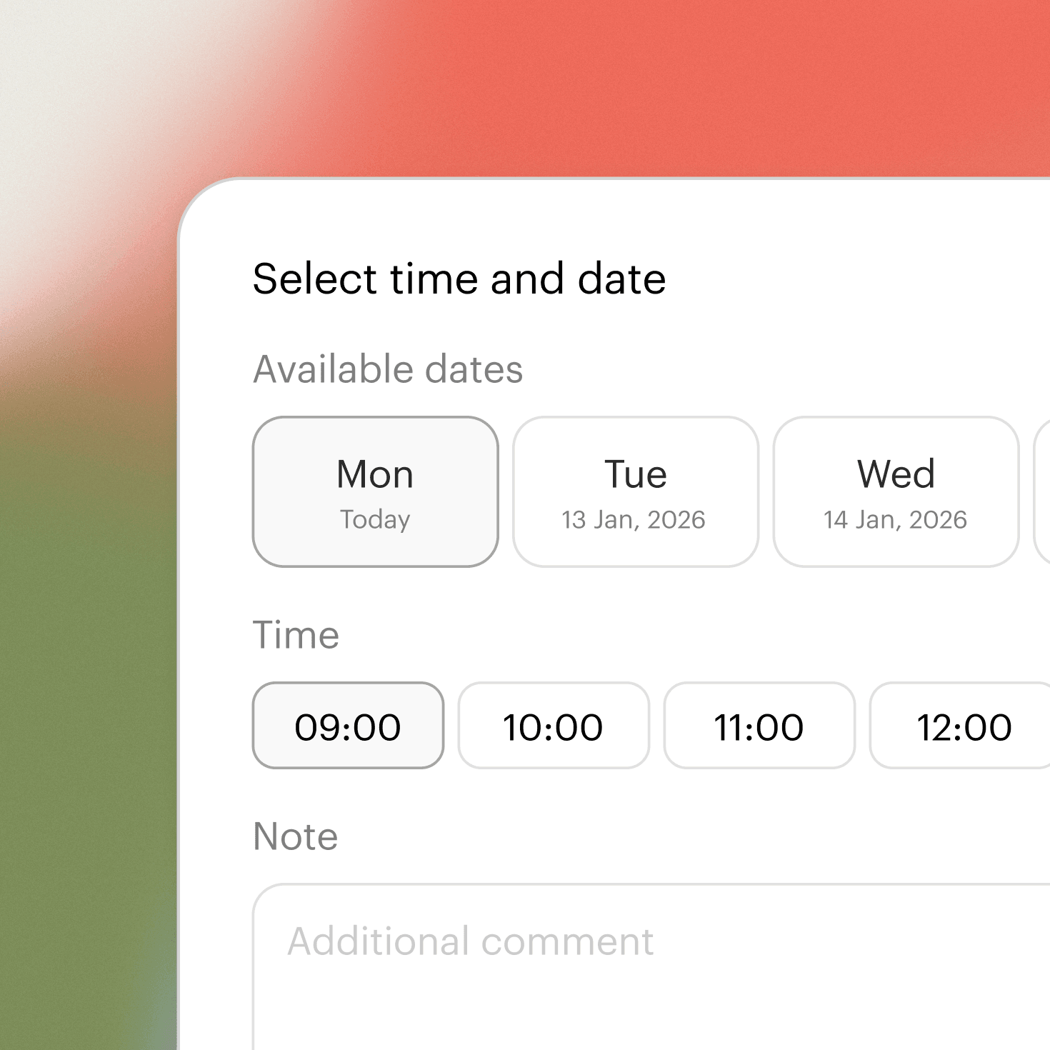 Books directly on your calendar